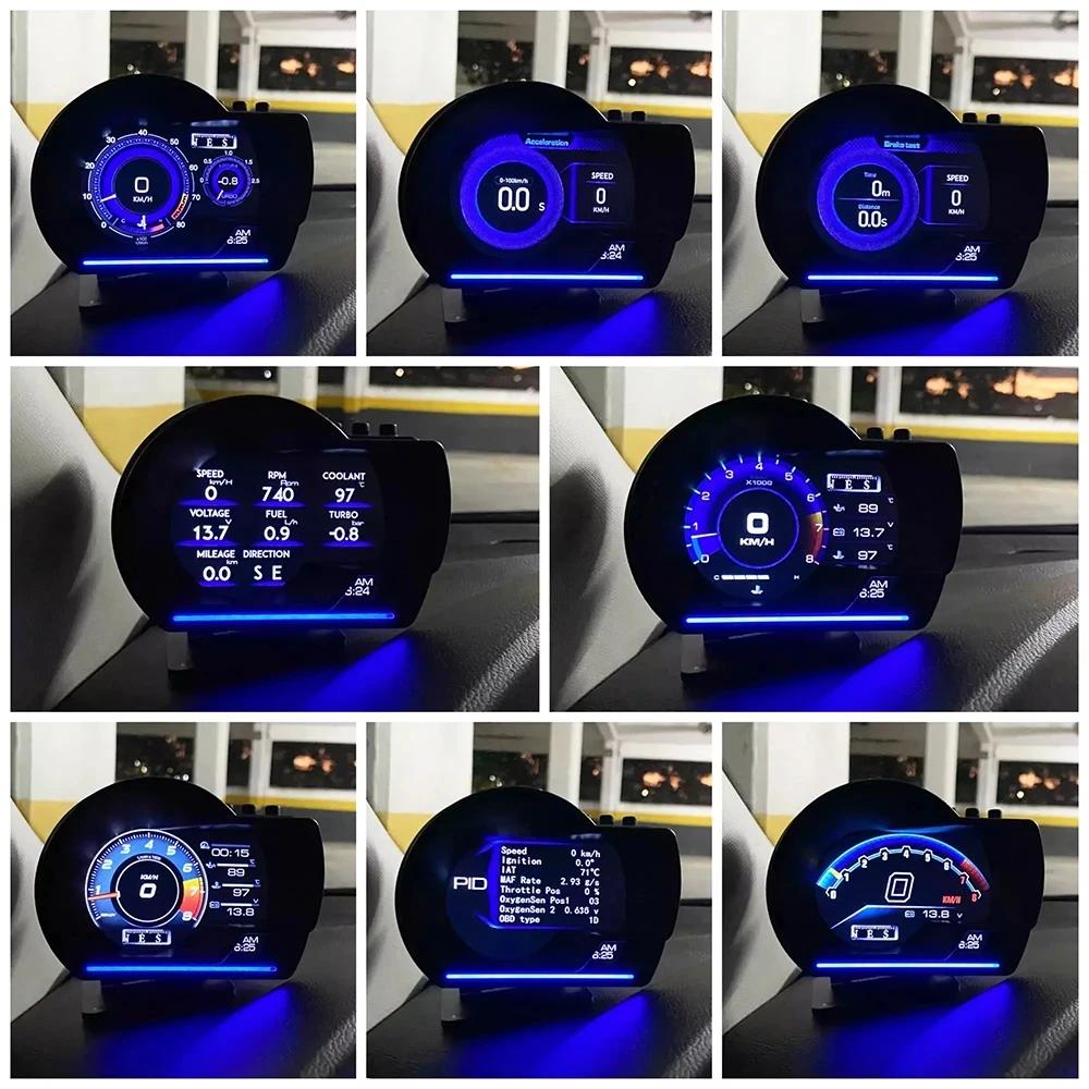 ڵ  ÷ HUD Ʈ ڵ,    µ ͺ RPM ,   Ÿ,  溸, ڵ 跮, A501 OBD2